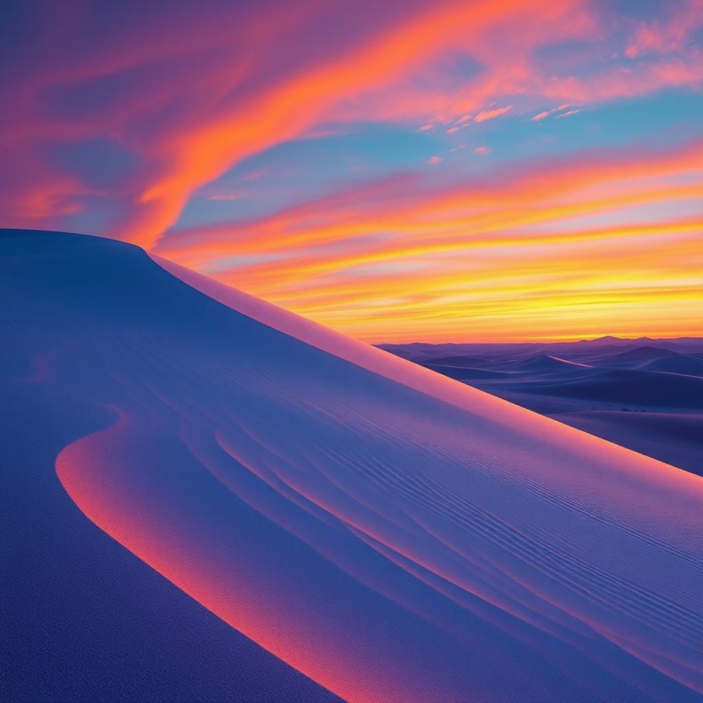 Iridescent Dunes Under Sapphire Skies