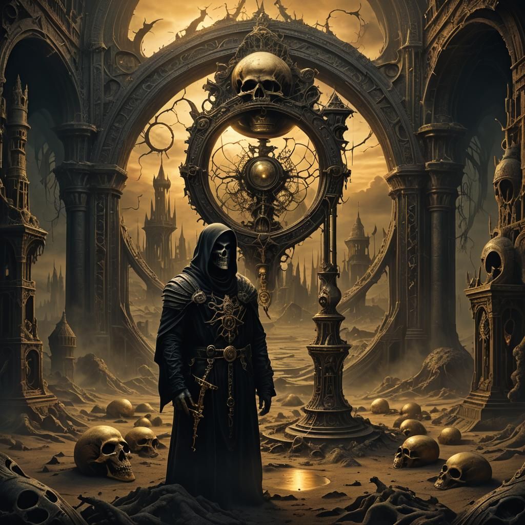 Death in Mystical Realm: Dark Fantasy Art