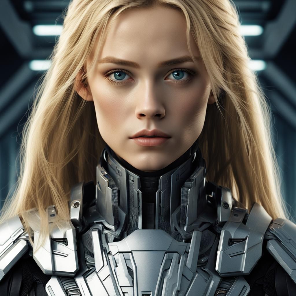 Girl in Sci-Fi Suit Portrait, Battlestar Galactica Style