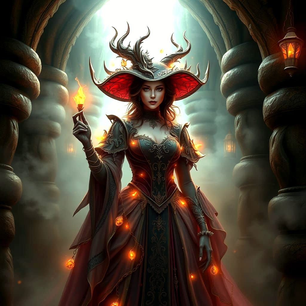 Ethereal Fantasy Portrait of a Dungeon Mistress in Mystical ...