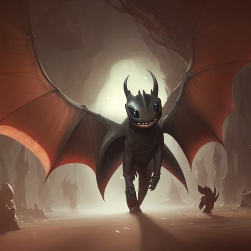 Toothless: A Dark Fantasy Masterpiece in 8K