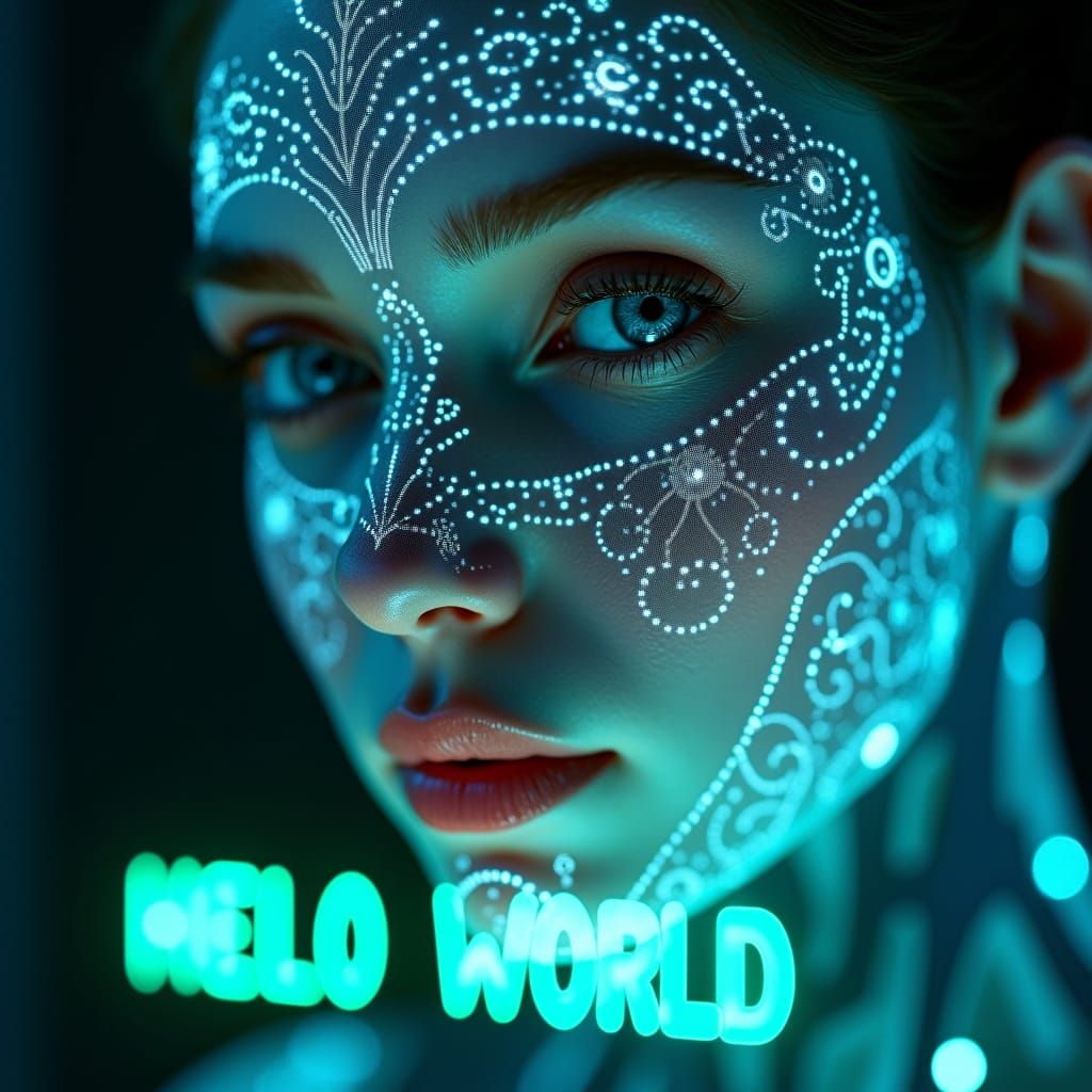 Futuristic AI Nova: Holographic Close-Up