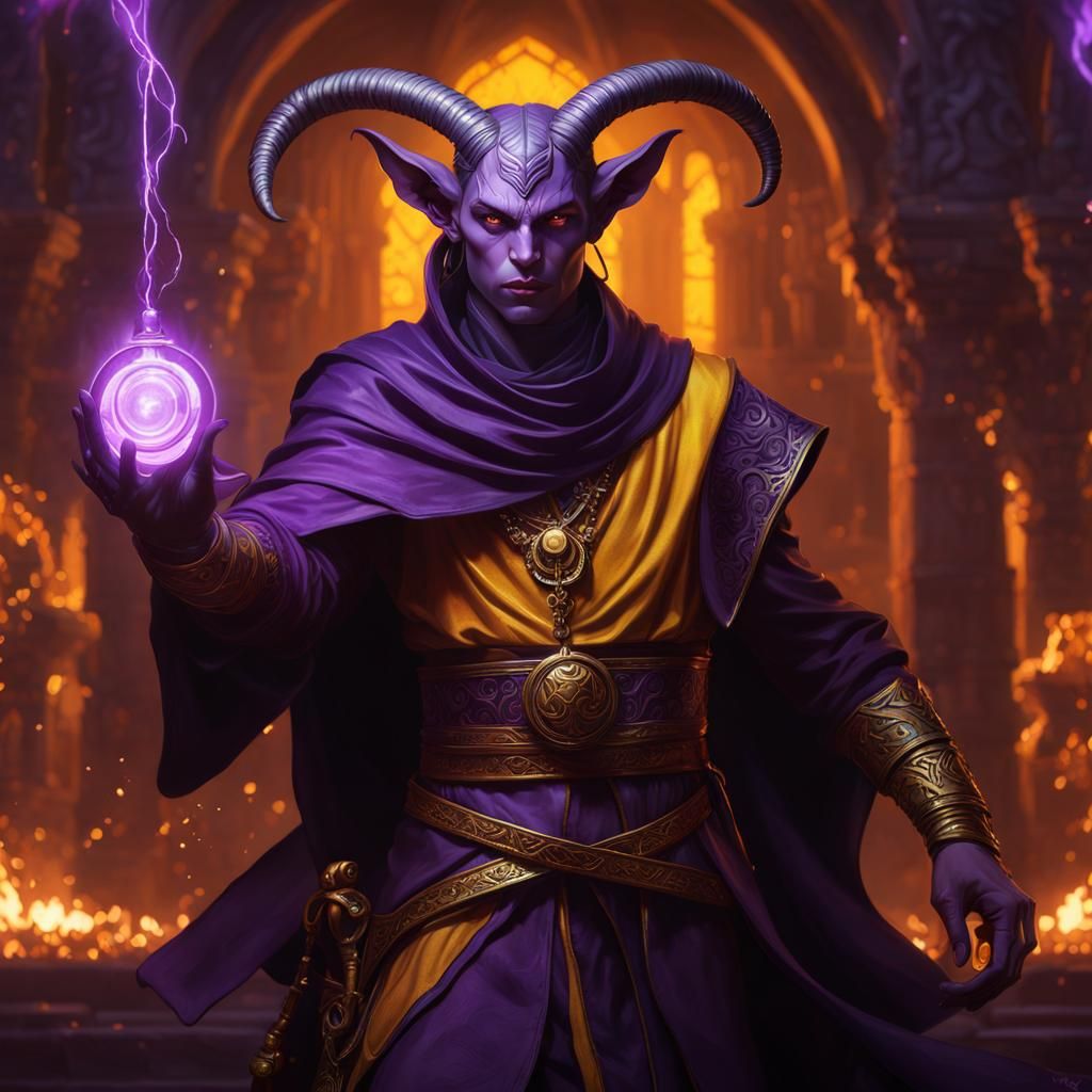 Tiefling Monk: Dark Fantasy Art in 8K