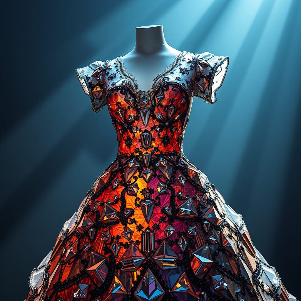 Glass Dress: A Wearable Sculpture of Light and Color