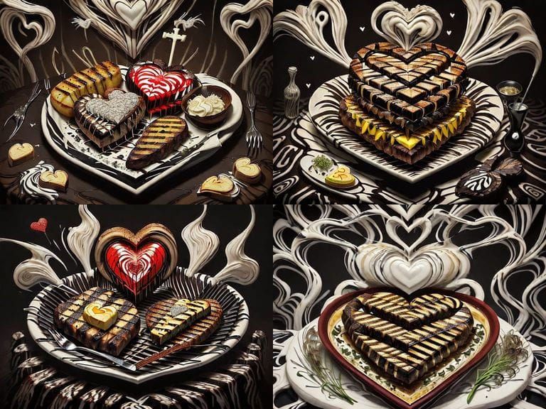 Cyberpunk Steak with Diamond Grill Marks in a Futuristic Set...