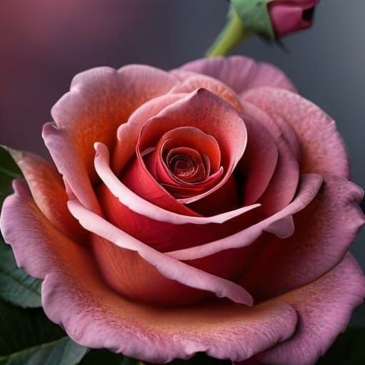 Magical Black Rose in Lava, Photorealistic Art