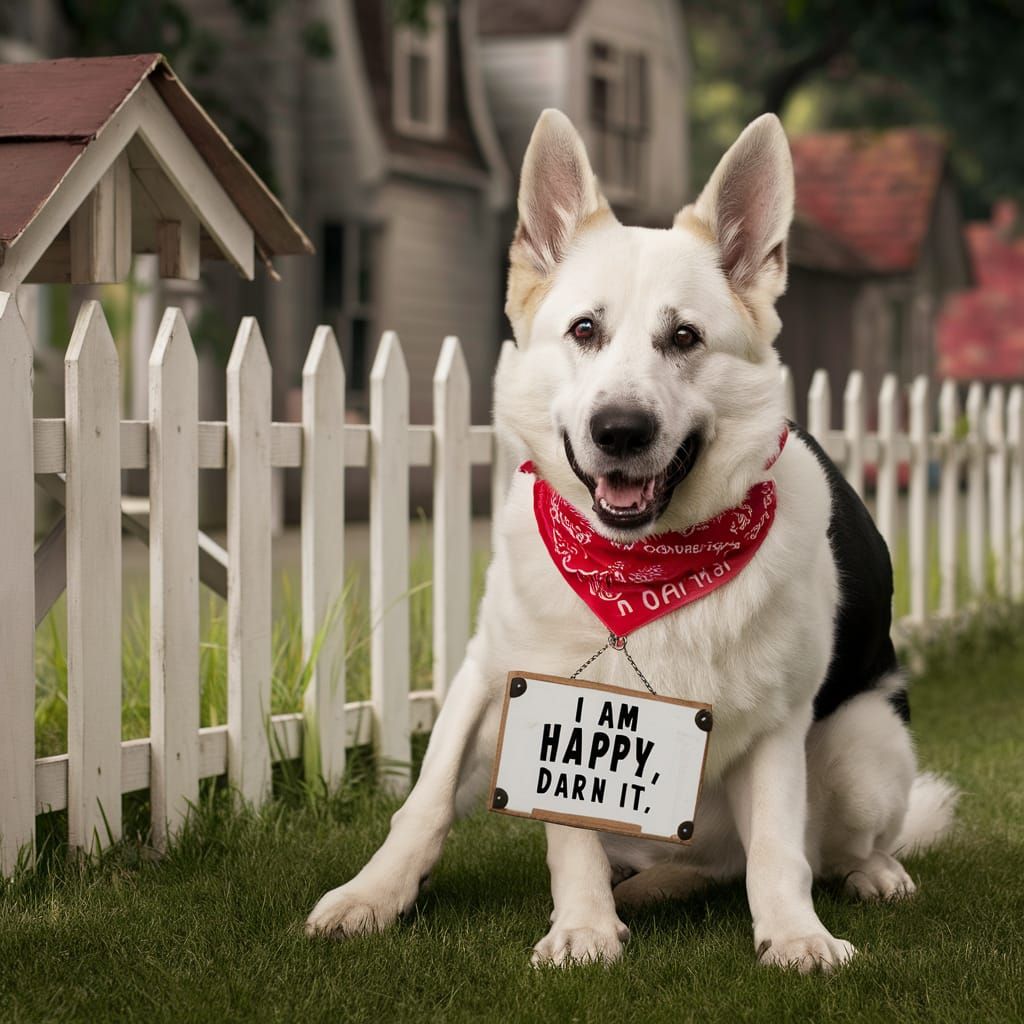 Playful German Shepherd's Grumpy Happiness