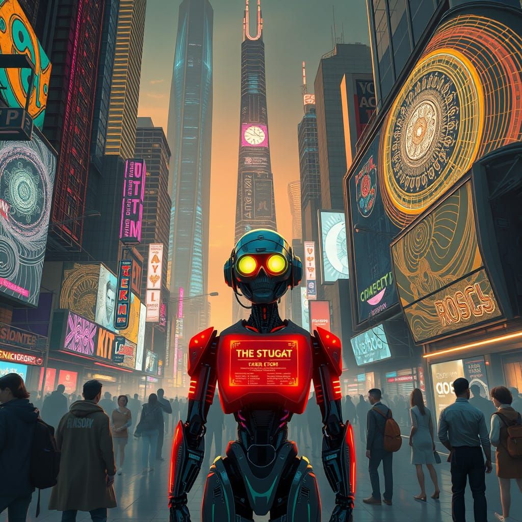 Cyberpunk Metropolis at Dusk