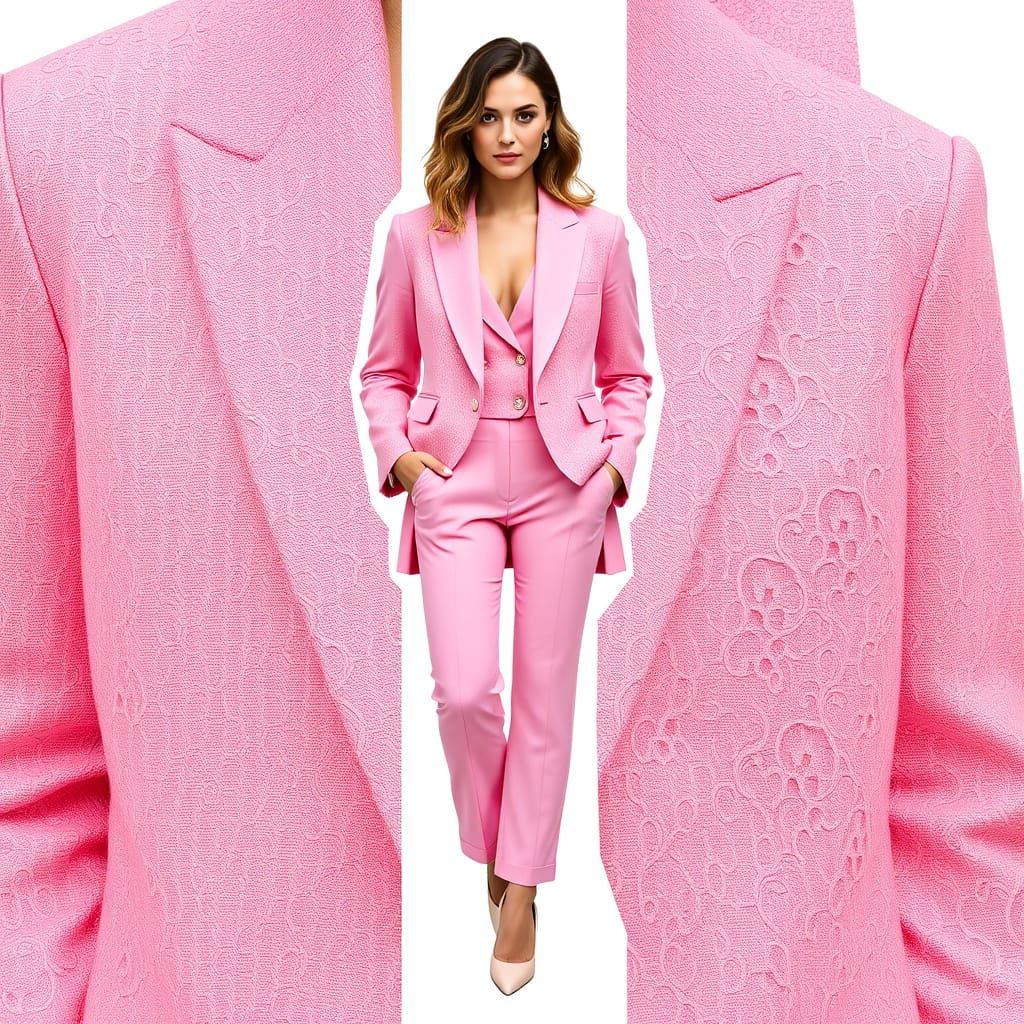 Elegant Pink Lace Suit Collage