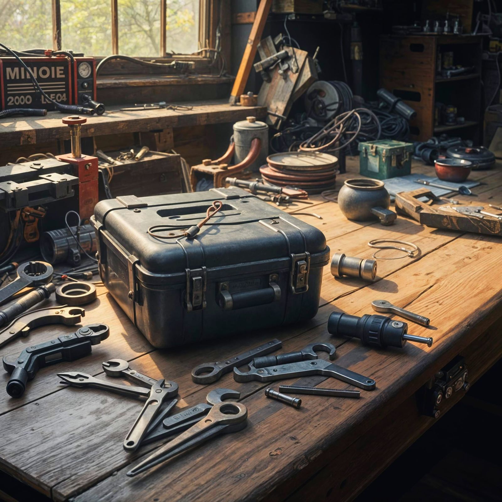 Industrial Workbench in Vivid Colors