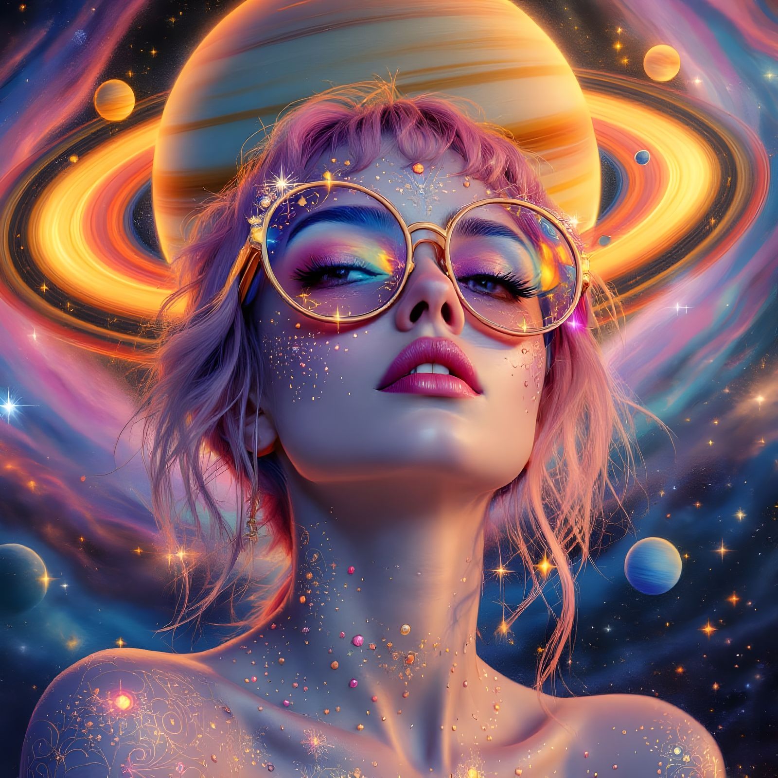 Galactic Goddess in Cosmic Splendor