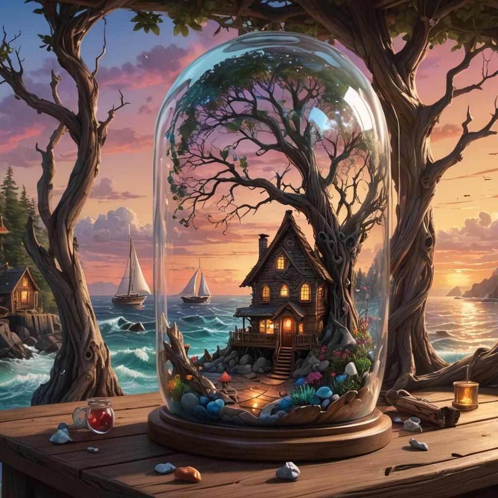 Fantastical World in a Bottle: Art Nouveau Concept