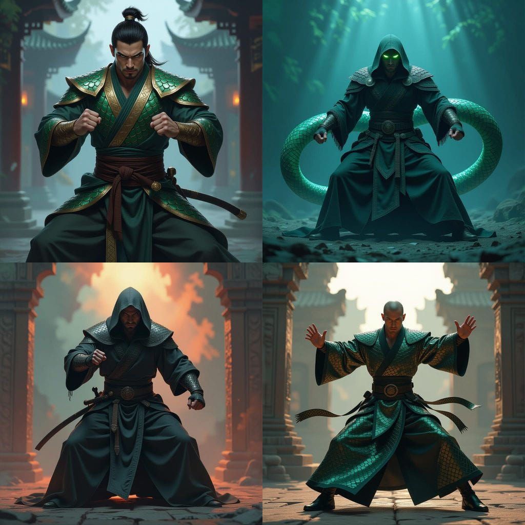 Monk in Serpent Skin in Combat Stance