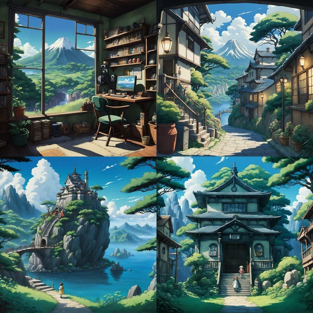 Majestic Whimsical Fantasy World Inspired by Studio Ghibli