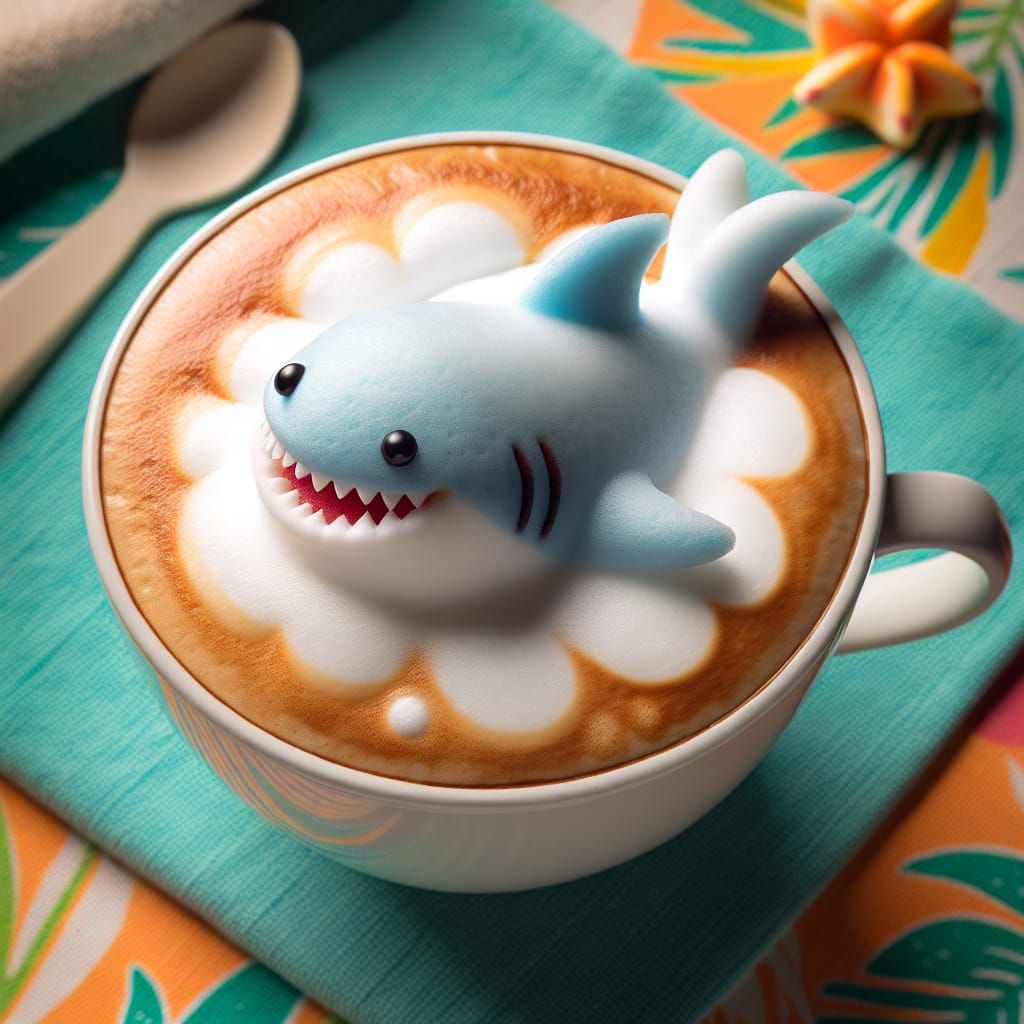 Cappuccino with Milk Foam Shark