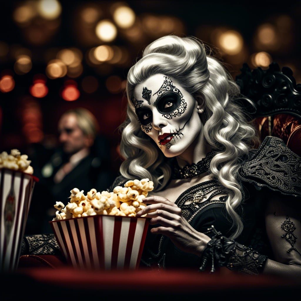 Lady Death at the Movies: Hyperrealistic Image