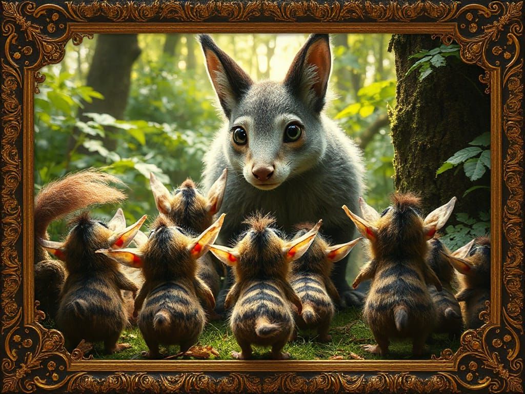 Fantastical Forest Creature Observes Adorable Dwarf Munchkin...