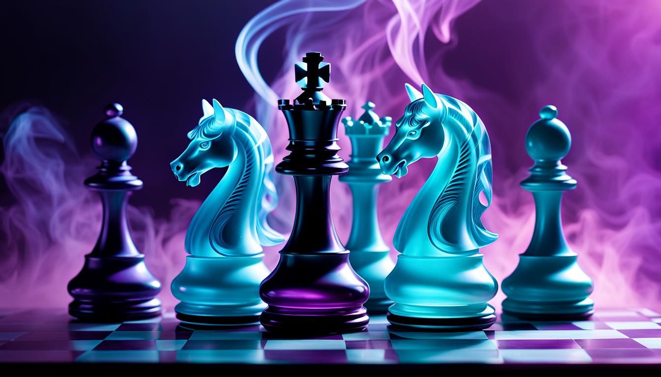 Celestial Chess: Opalescent Pieces in Cosmic Smoke