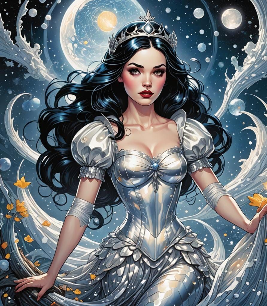Snow White as Space Mermaid in Comic Art