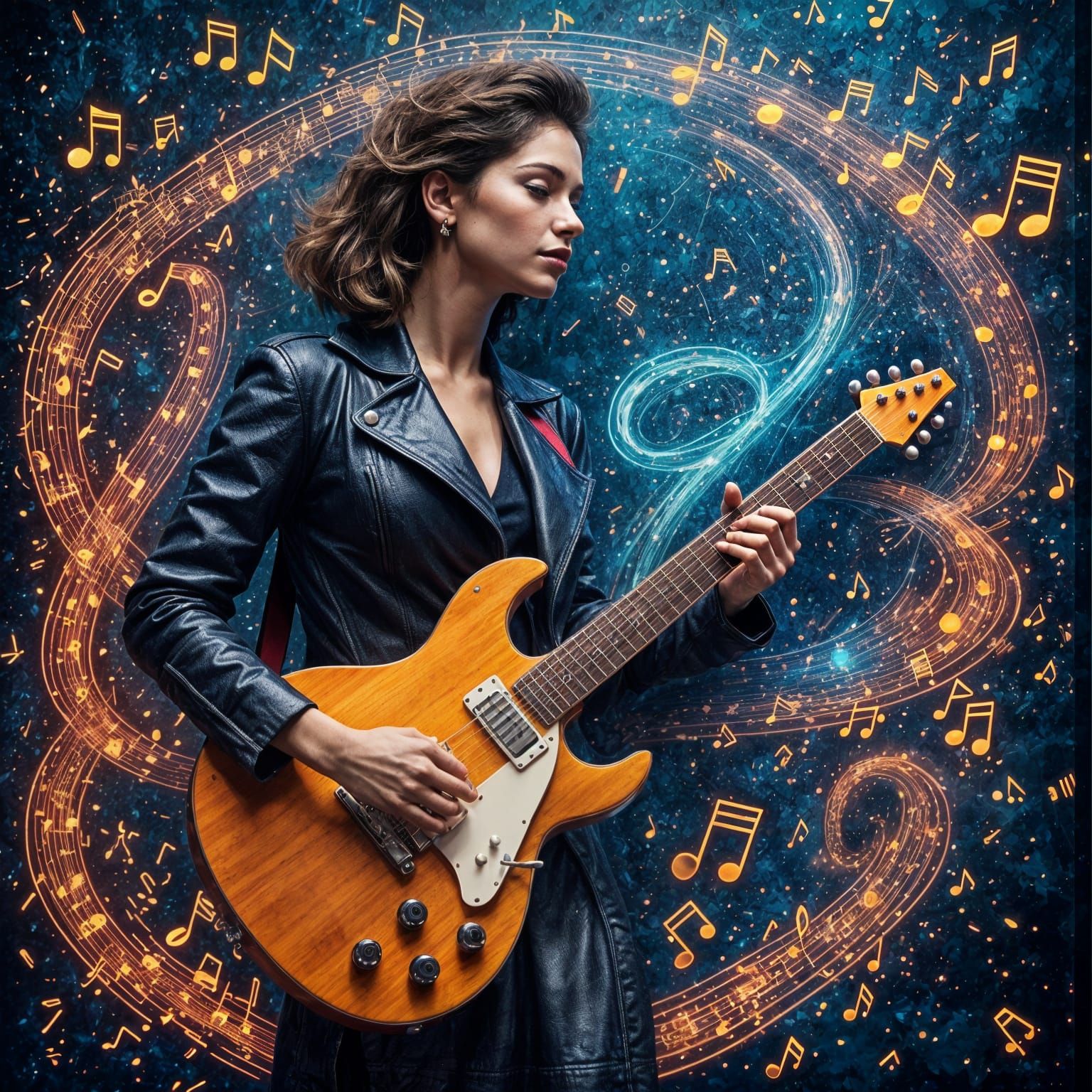 Epic Electric Guitar Masterpiece in Hyper Photorealism