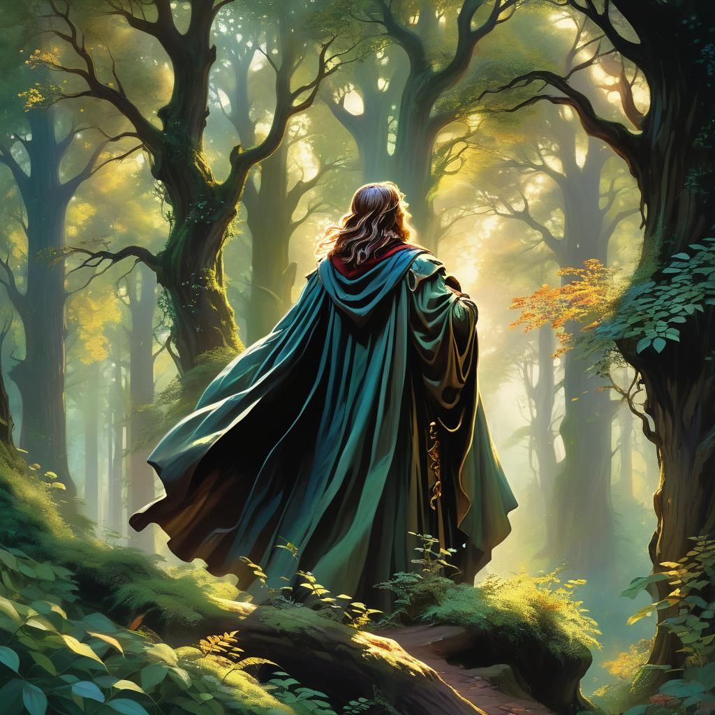 Enchanting Forest Scene in Ethereal Light