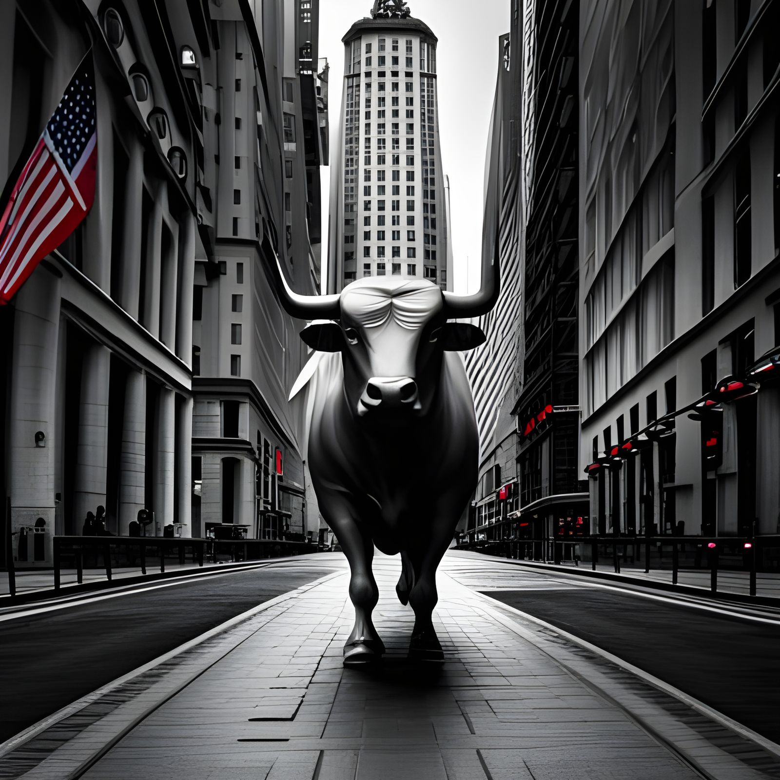 Hyperrealistic Wall Street Bull Statue
