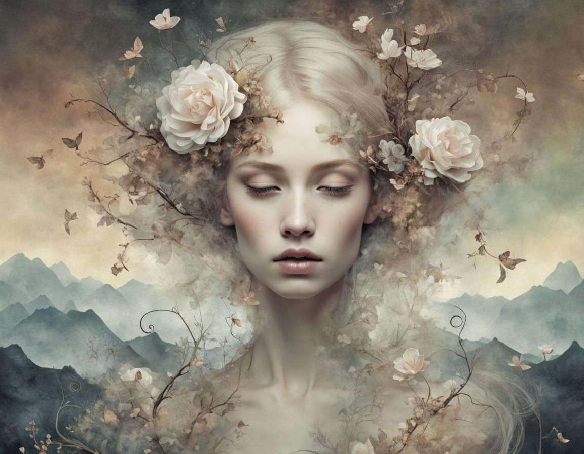 Ethereal Mythological Realm in Dark Digital Art