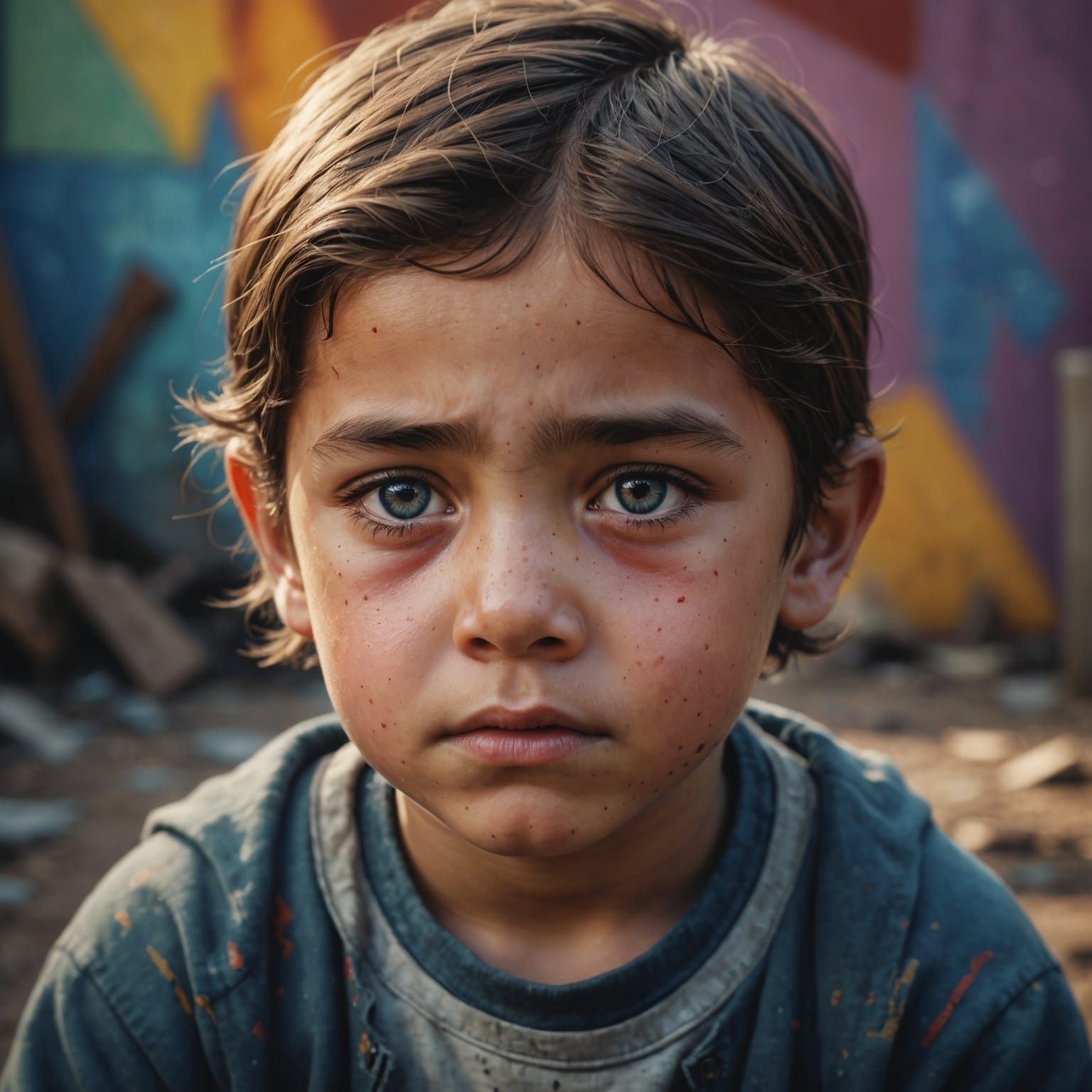 Orphan: A Hyperrealistic Splash Art Portrait