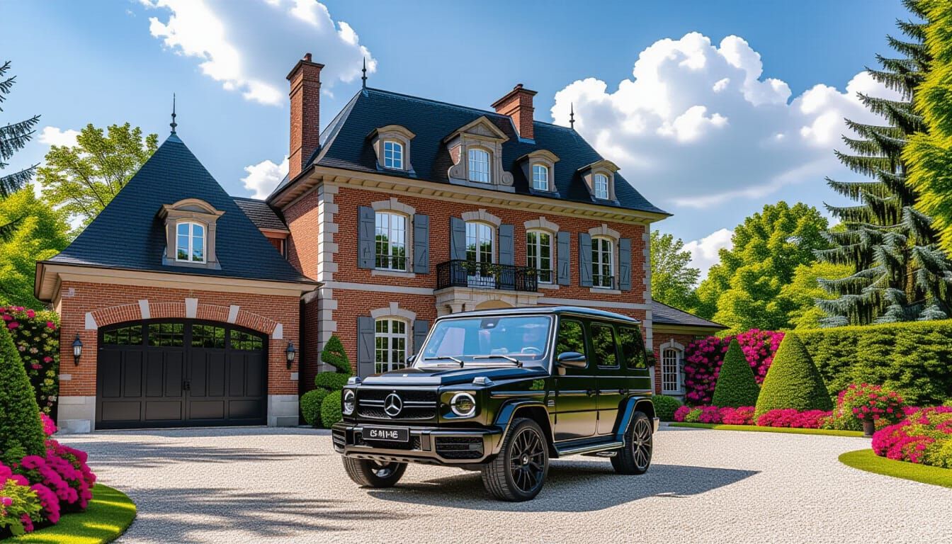 Brick Chateau With Mercedes AMG G 63 in Monet Style