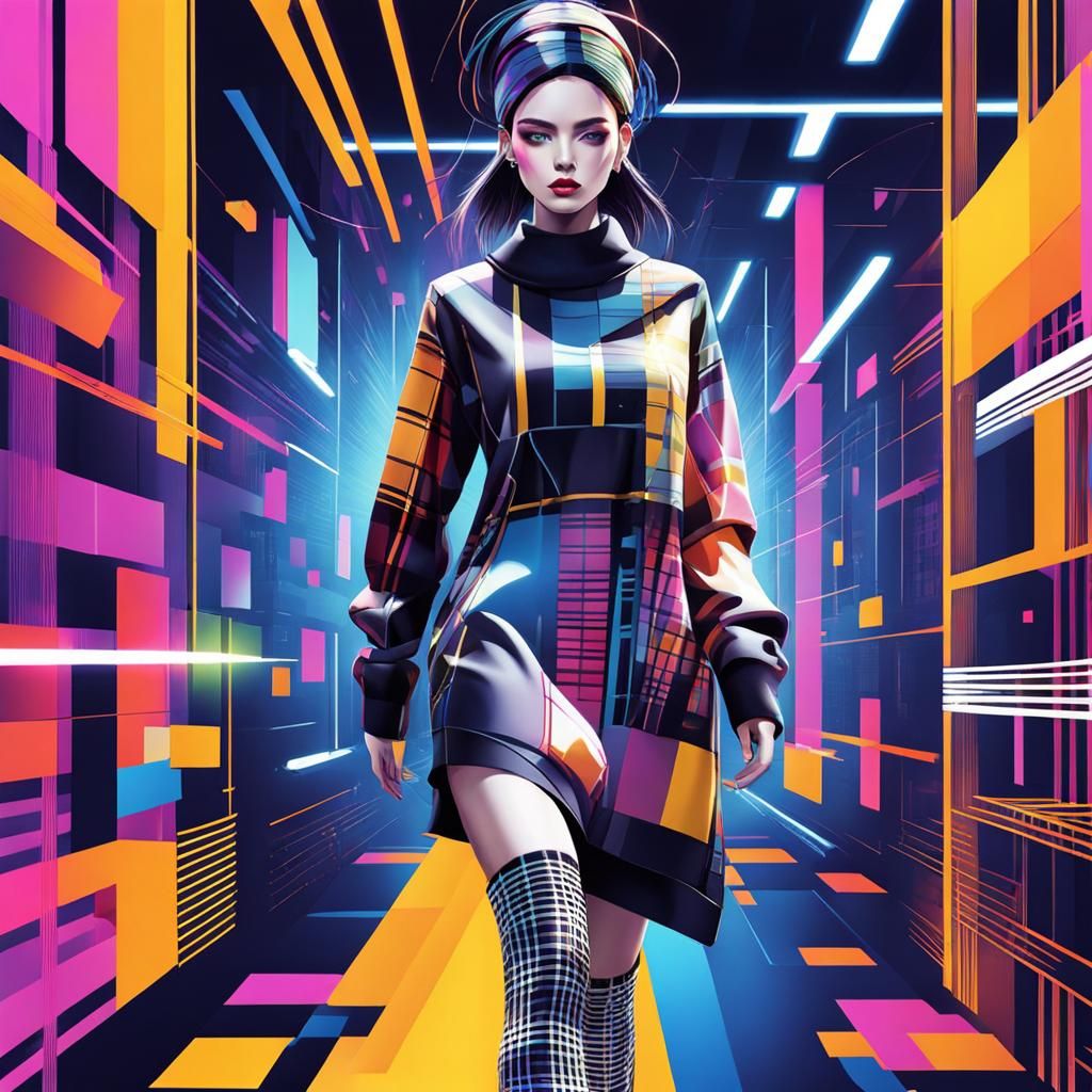 Colorful Bitmasked Machine in Plaid Fashion