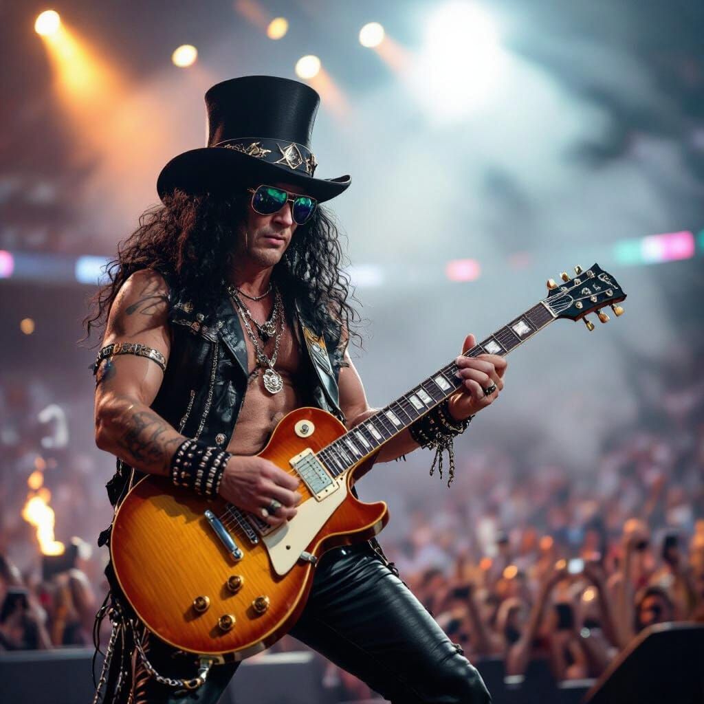 Slash Live in Concert: Rock Legend on Stadium Stage
