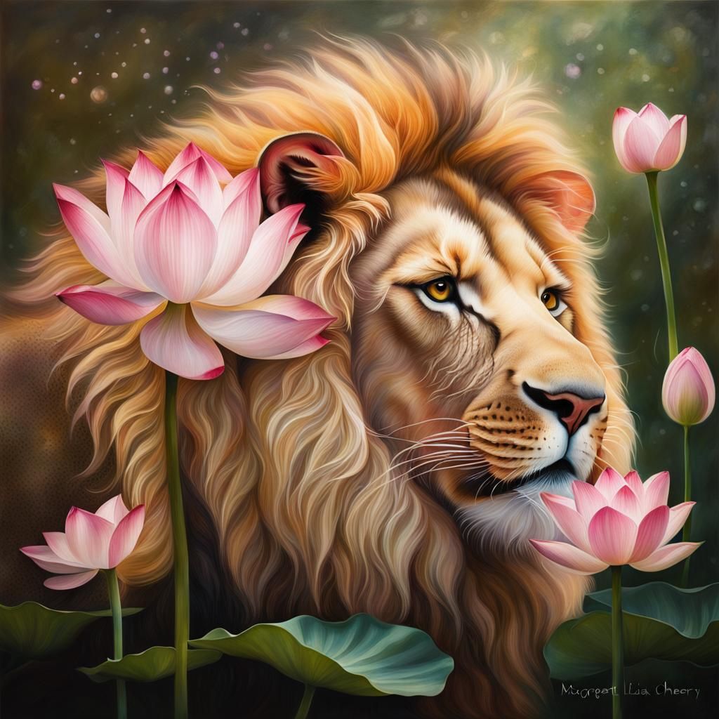 Smelling a lotus flower