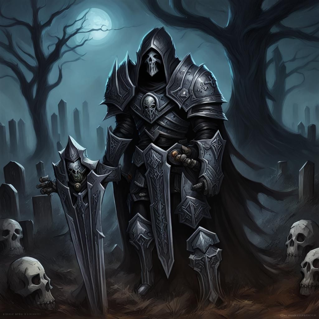 Death Knight Stalks Graveyard in Shadow