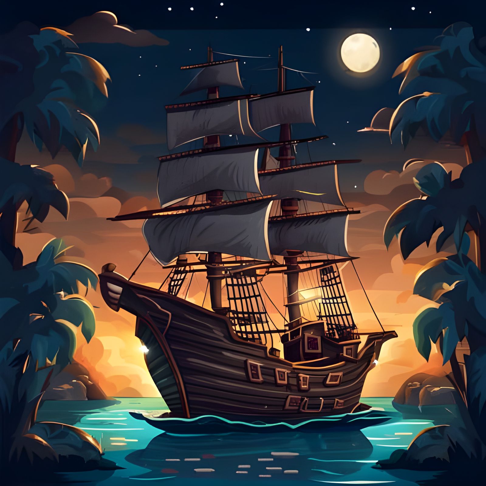 Abstract Sunship AI Interpretation