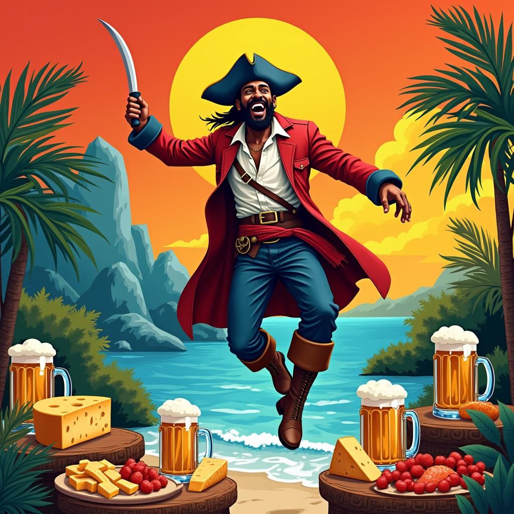 Pirate Leap Logo for Cannonball Cheese Co.