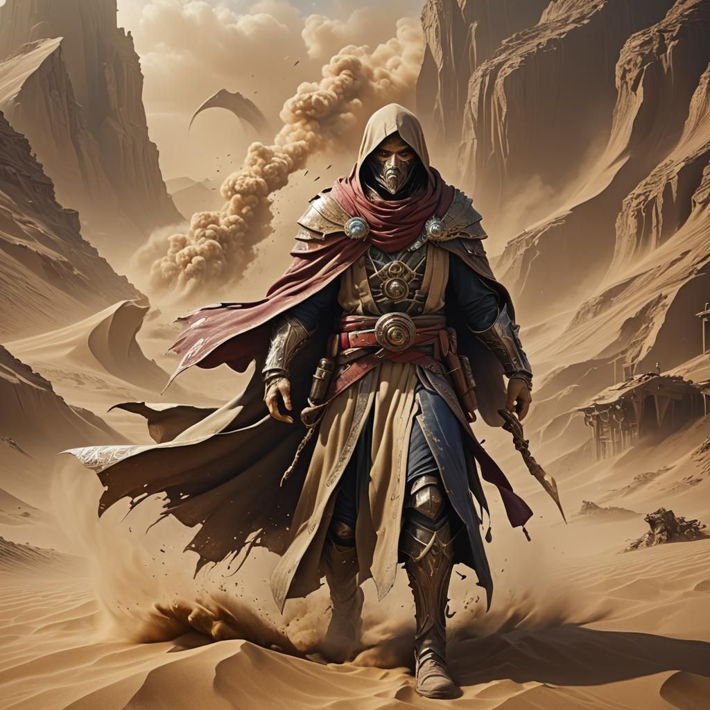 Sand Mage Unleashes Sandstorm Power