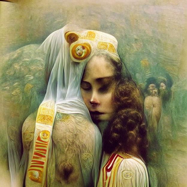 Hamilton Photograph with Klimt and Dore Art