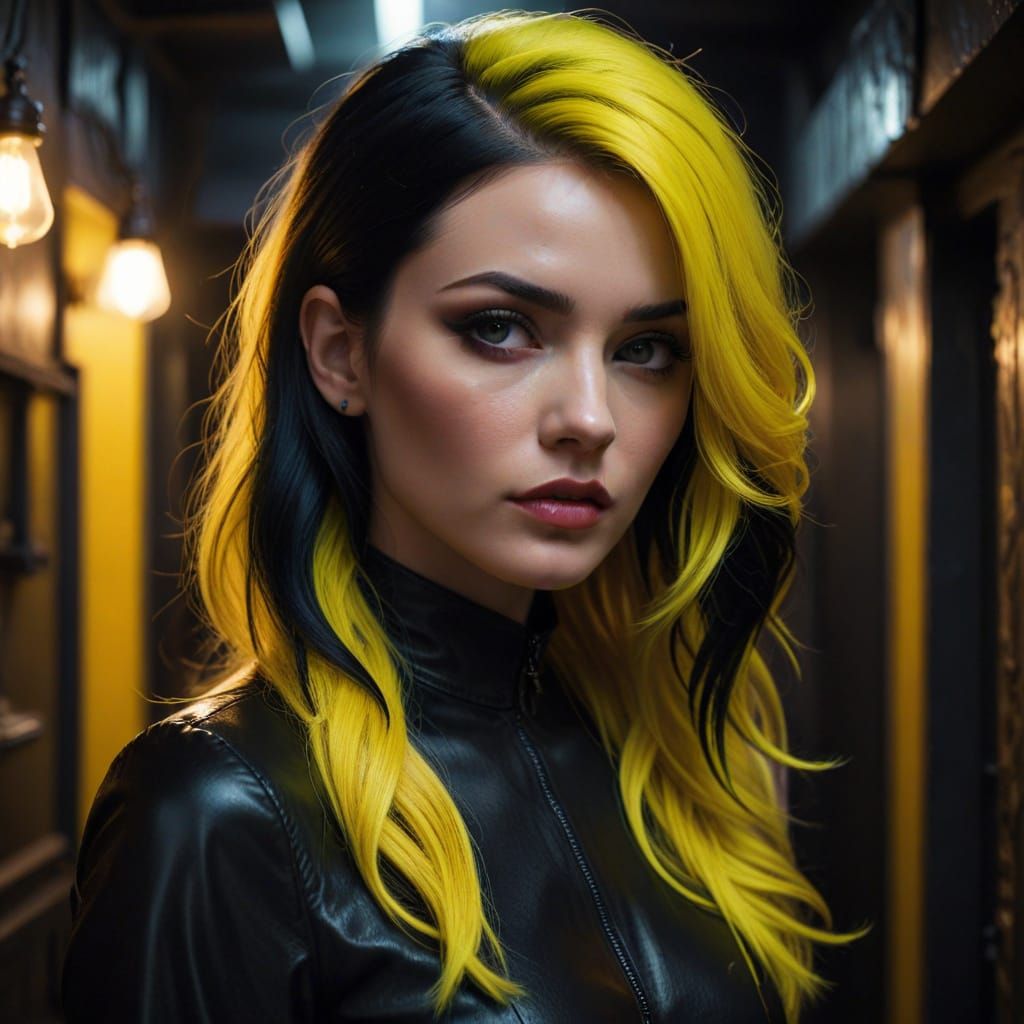 Sultry Art Deco Siren in Golden Lighting