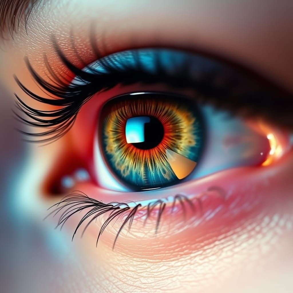 Hyperrealistic Close-Up of a Luminous Female Eye