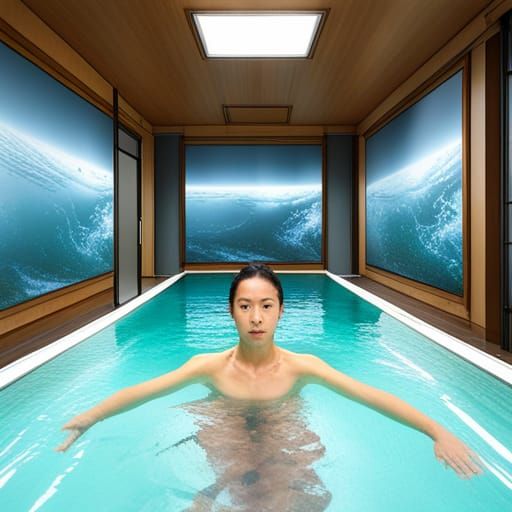 Woman Swimming: Japanese Video Aesthetic in Digital Art