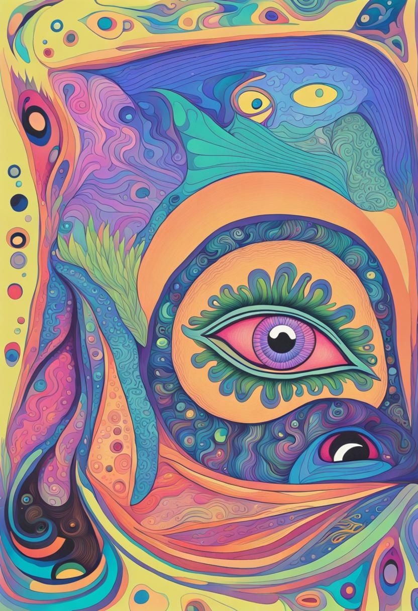 Psychedelic Abstract Eye Drawing