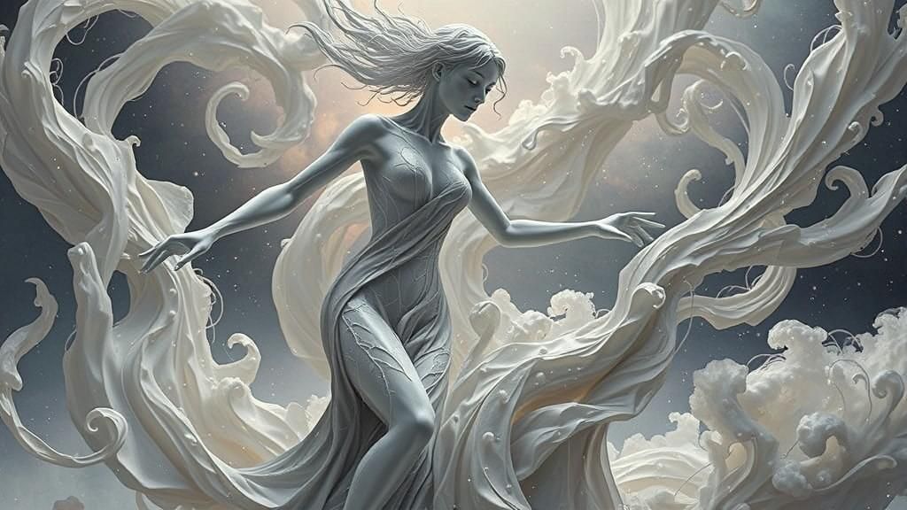 Ethereal Cloud Woman in Surreal 3D Render