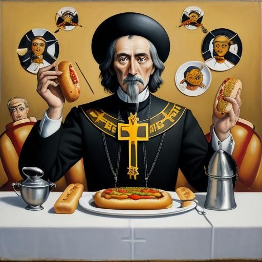 Surreal Saint with Hot Dog, Witkiewicz Style