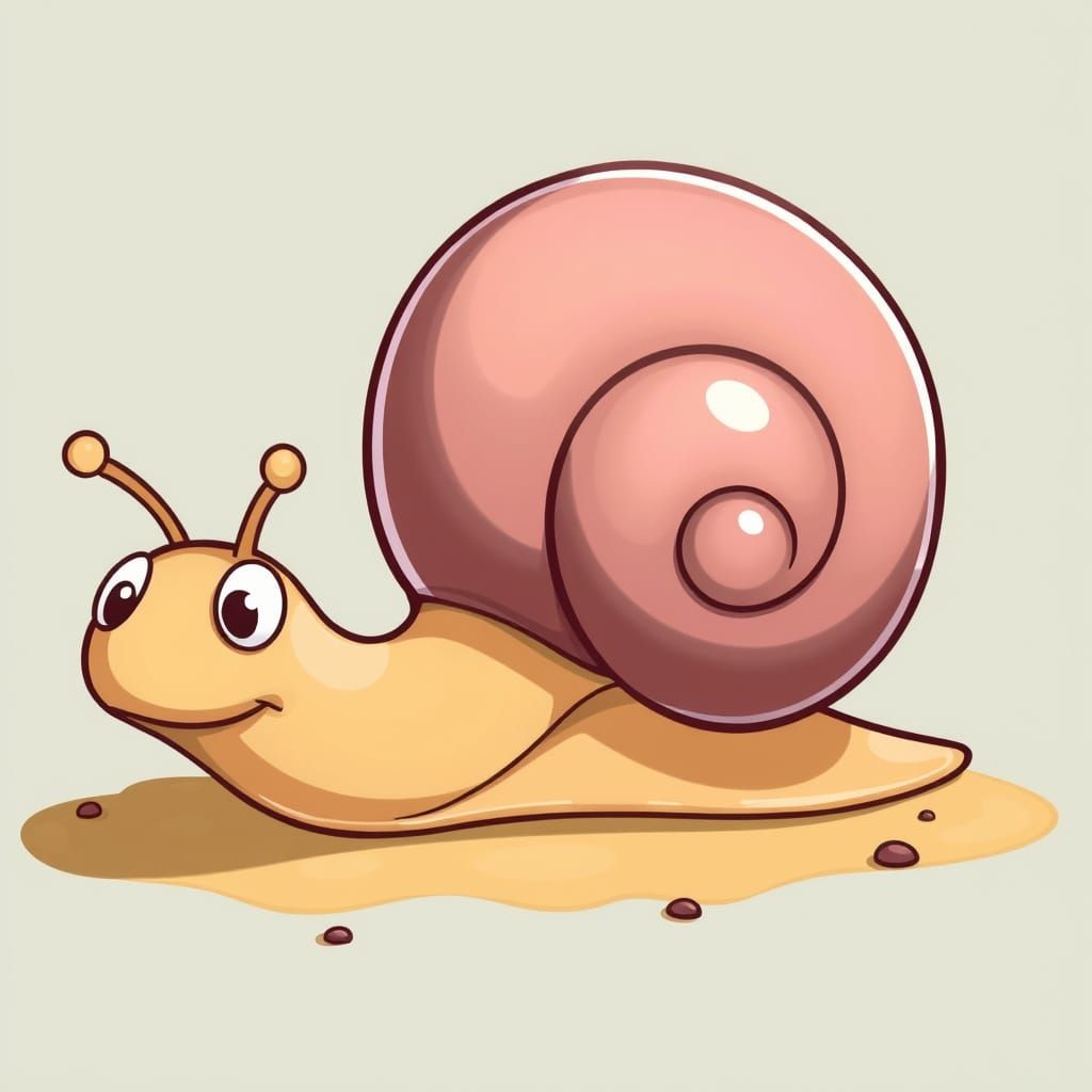 A  cartoon snail that's curious