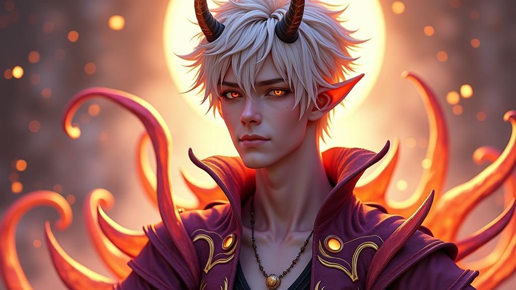 Androgynous Spectral Figure in Dreamlike Anime Art