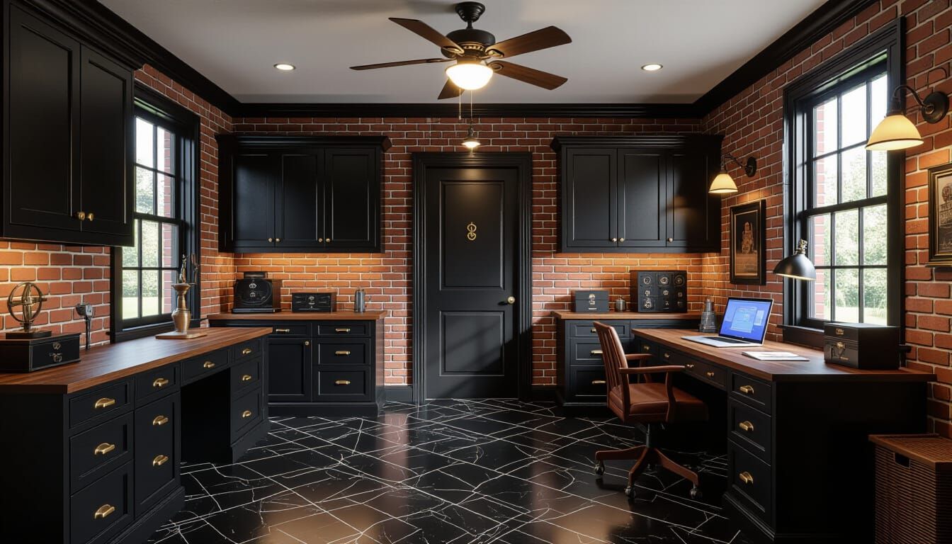 Victorian Workshop with Secret Door in Warm Light