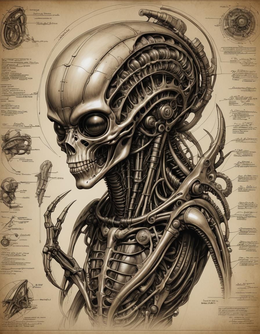 Detailed Diagram: Baby Shark with Alien Implants