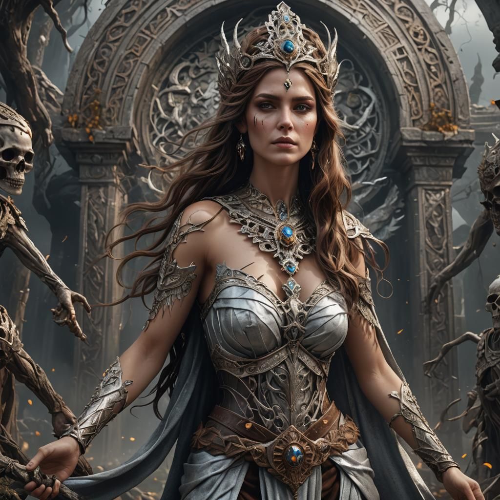 Goddess of Death in Silver: Fantasy Art