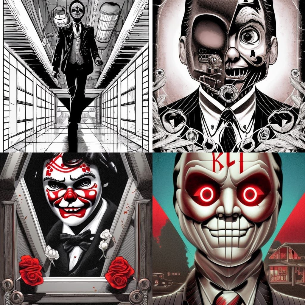 Stylized Billy the Puppet Comic Book Art