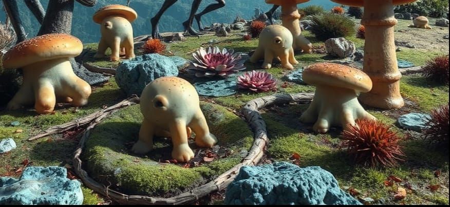 Alien Exoplanet: Evolution of Hybrid Species